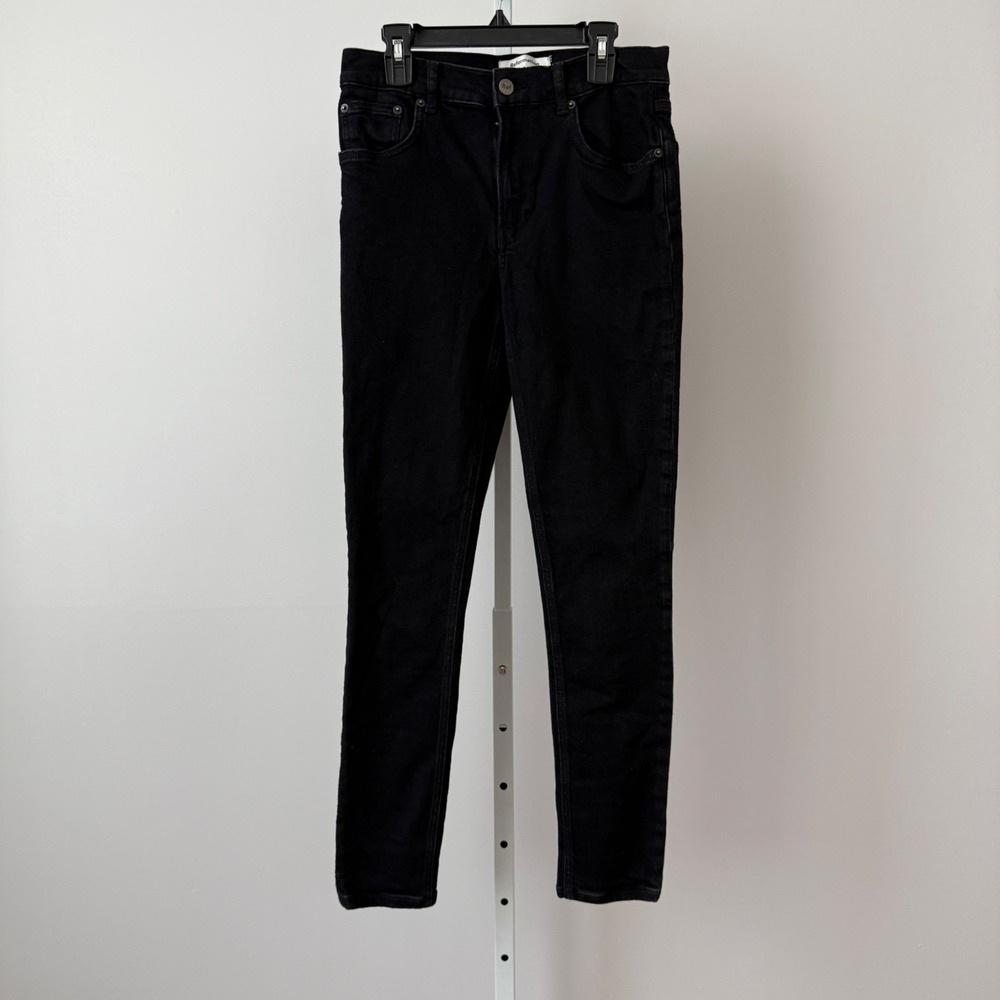 Reformation sz 27 Jeans Black Skinny High Rise Denim Pants Boho Casual